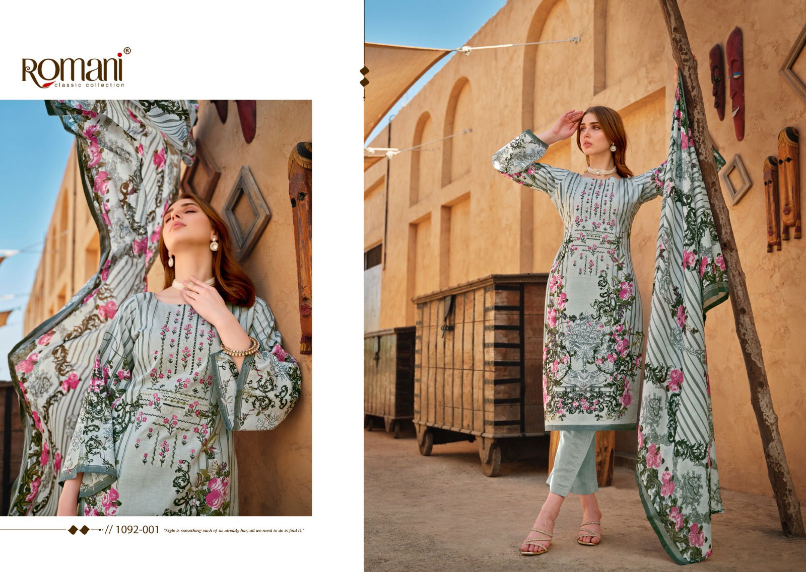 Aarzu Vol 9 By Romani Cotton Printed Embroidery Dress Material Wholesale Online